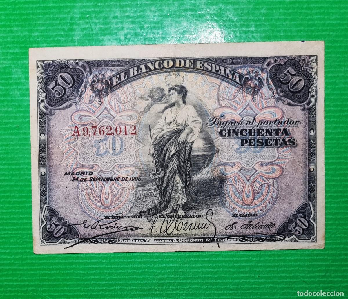 Billetes espa&ntilde;oles: CL&Aacute;SICO ALEGOR&Iacute;AS PRECIOSO EJEMPLAR A| SOLO ACEPTO PAYPAL| BILLETE 50 PESETAS 1906 LEER DESCRIPCION