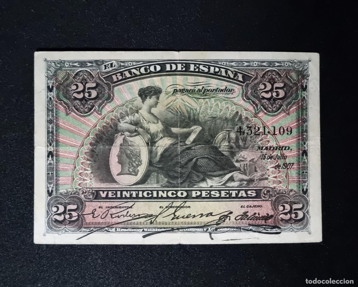 Billetes espa&ntilde;oles: CL&Aacute;SICO ALEGOR&Iacute;AS PRECIOSO EJEMPLAR | SOLO ACEPTO PAYPAL| BILLETE 25 PESETAS 1907 LEER DESCRIPCION