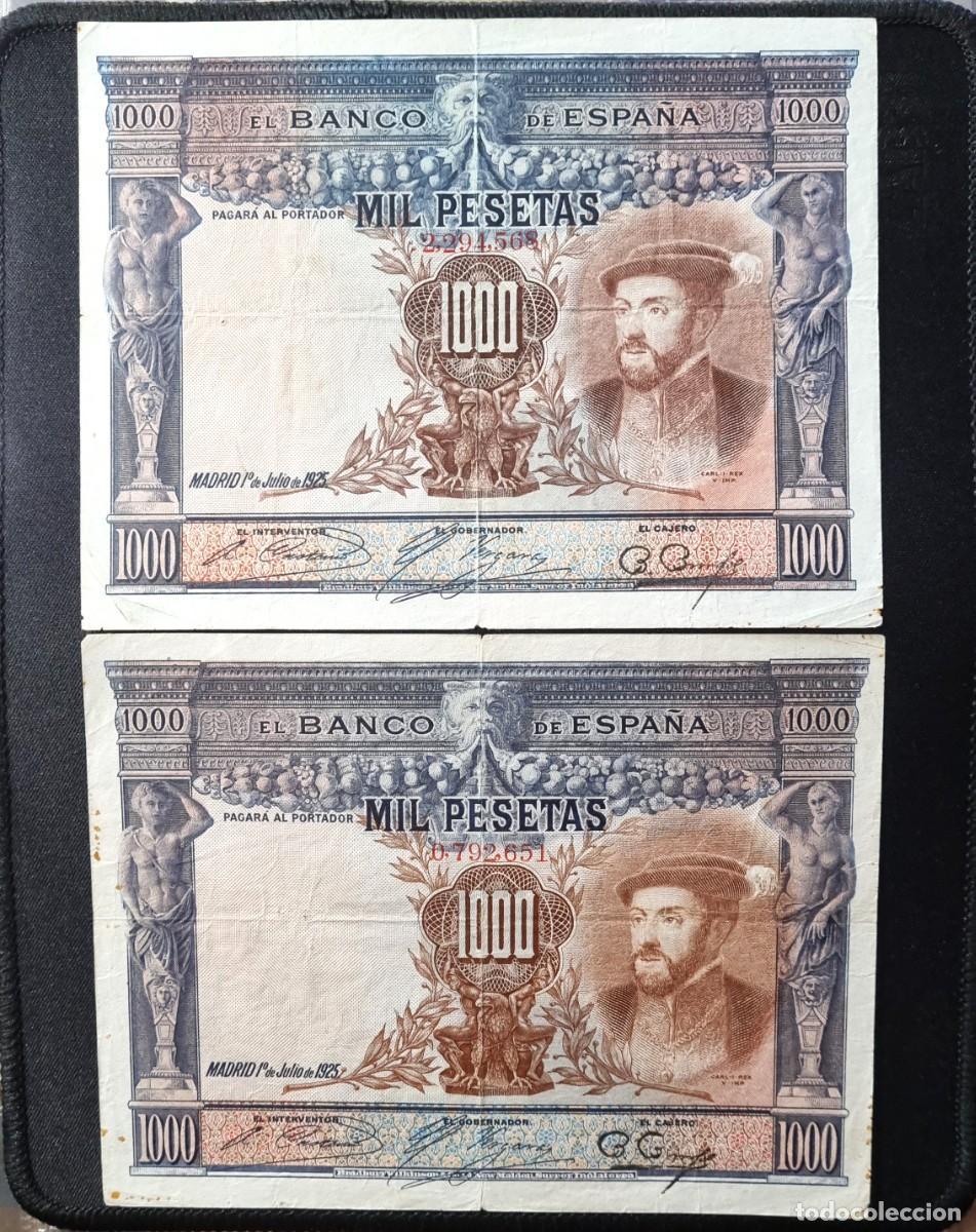 Billetes espa&ntilde;oles: LOTE 2 BILLETES NUMERACION BAJA ALFONSO XIII | SOLO ACEPTO PAYPAL| BILLETE 1000 PESETAS 1925 LEER