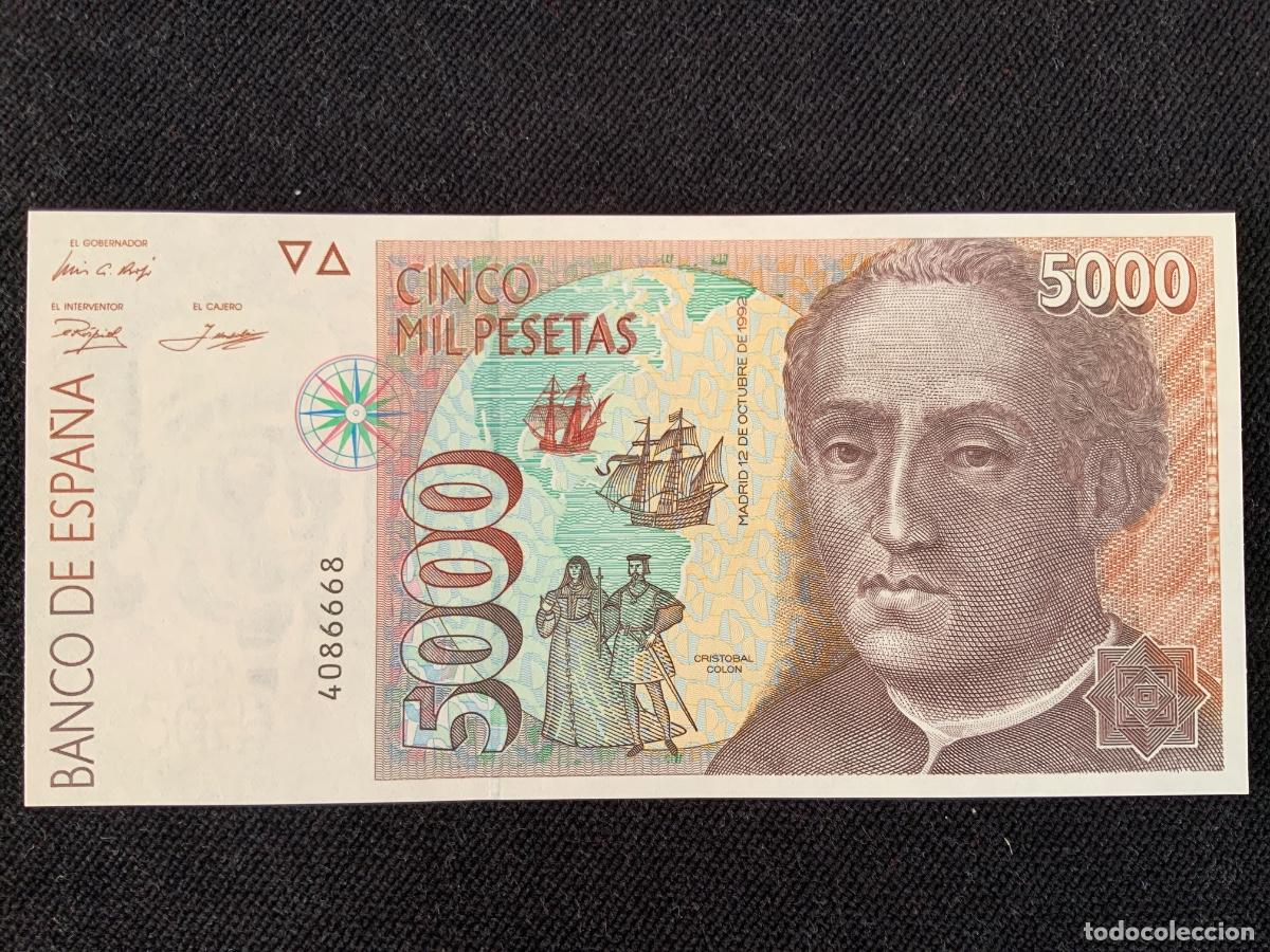 Billetes espa&ntilde;oles: Billete de 5000 pesetas 1992, sc, sin letra de serie.
