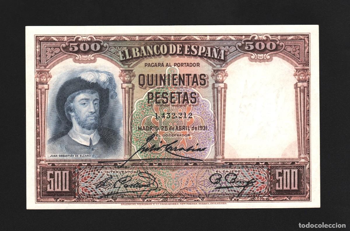 Billetes espa&ntilde;oles: REPUBLICA ELCANO SIN CIRCULAR SC | SOLO ACEPTO PAYPAL| BILLETE 500 PESETAS 1931 LEER DESCRIPCION