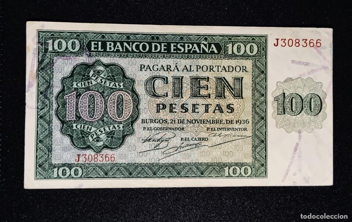 Billetes espa&ntilde;oles: ESTADO ESPA&Ntilde;OL BURGOS EXCELENTE | SOLO ACEPTO PAYPAL| BILLETE 100 PESETAS 1936 LEER DESCRIPCION
