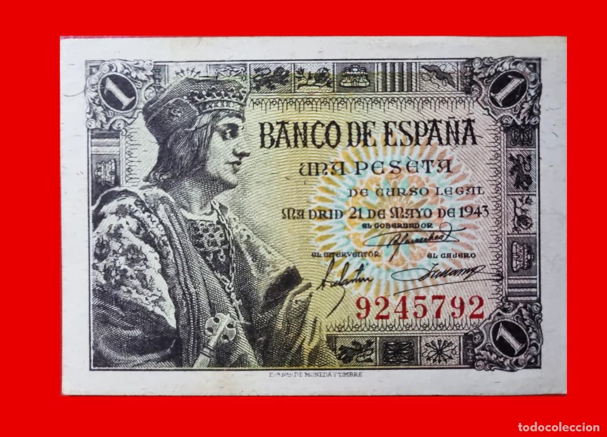 Billetes espa&ntilde;oles: SIN SERIE ESTADO ESPA&Ntilde;OL SIN CIRCULAR SC | SOLO ACEPTO PAYPAL| BILLETE 1 PESETA 1943 LEER DESCRIPCI