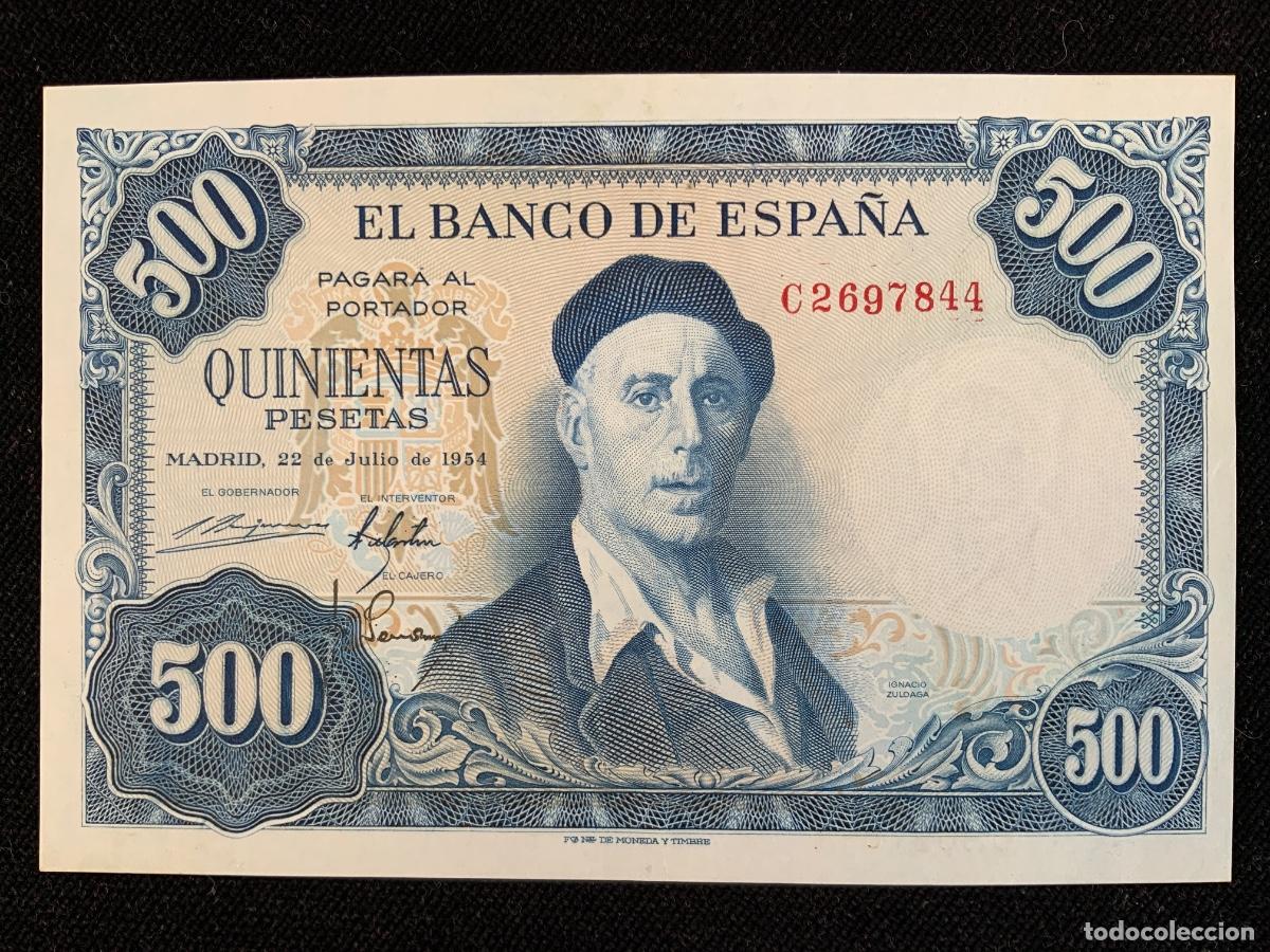Billetes espa&ntilde;oles: Billete 500 pesetas 1954, ebc, serie c.