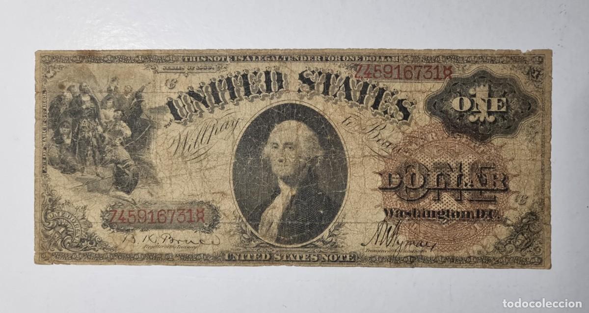 Billetes espa&ntilde;oles: ESTADOS UNIDOS USA MUY RARO SELLO MARRON | SOLO ACEPTO PAYPAL| BILLETE $ 1 DOLAR 1880 LEER