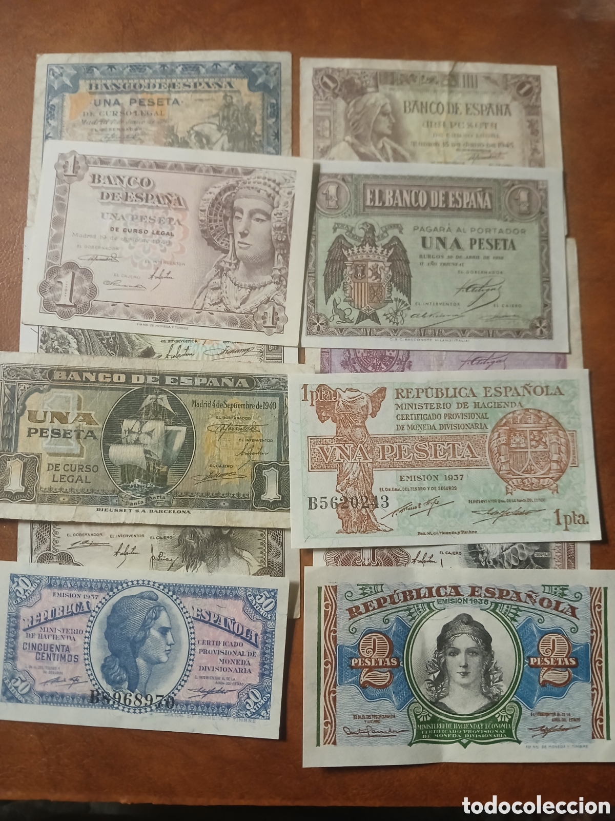 Billetes espa&ntilde;oles: LOTE, 12 BILLETES ESPA&Ntilde;OLES DE UNA PESETA.
