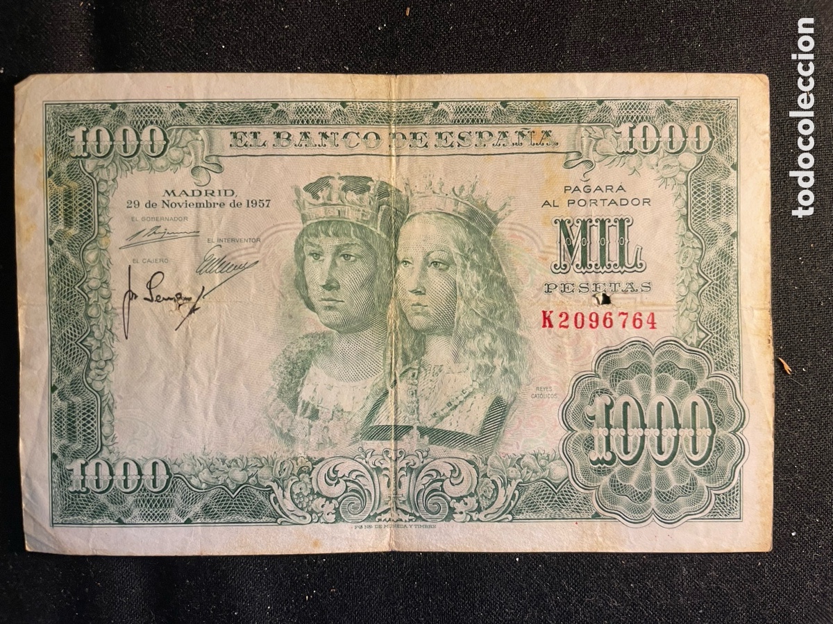 Billetes espa&ntilde;oles: Billete 1.000 Pesetas 1957