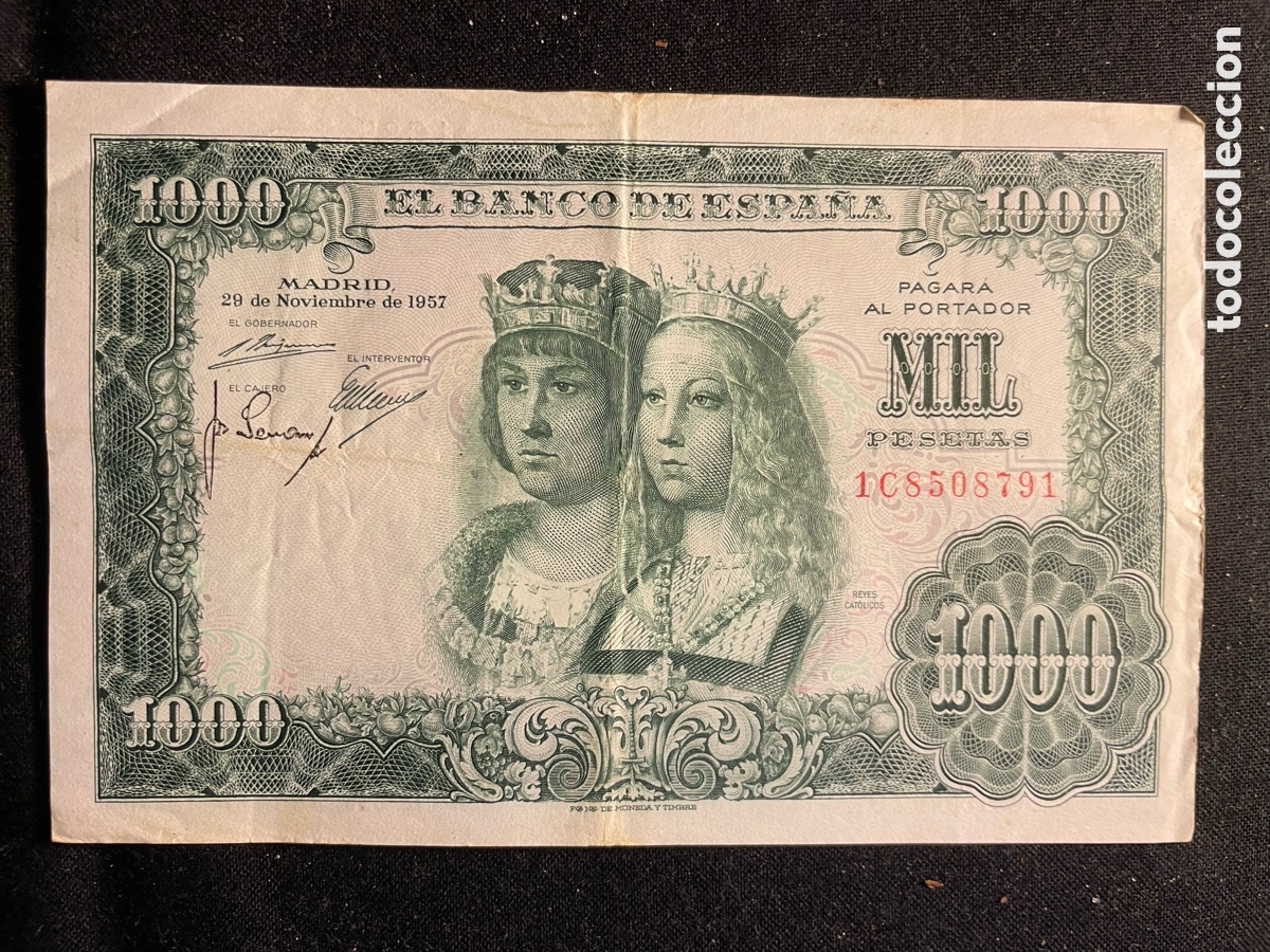 Billetes espa&ntilde;oles: Billete de 1.000 Pesetas 1957 Serie: 1C8508791