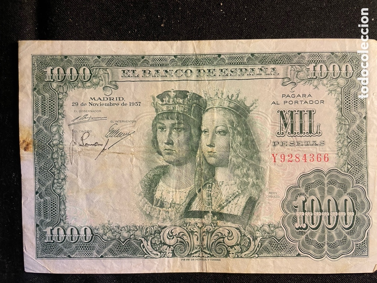 Billetes espa&ntilde;oles: Billete de 1.000 Pesetas 1957 Serie: Y9284366