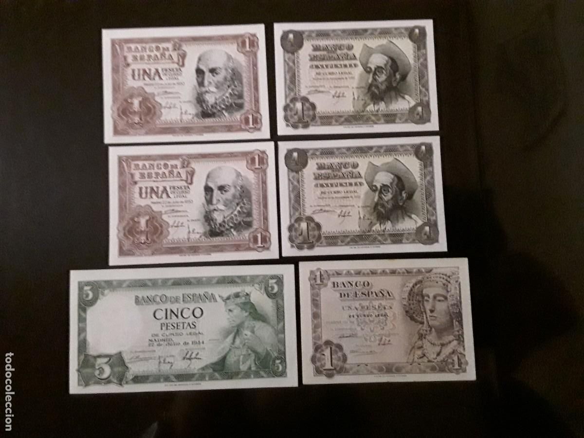 Billetes espa&ntilde;oles: ESPA&Ntilde;A - LOTE 6 BILLETES SIN CIRCULAR (INCLUYE 2 PAREJAS CORELATIVAS).