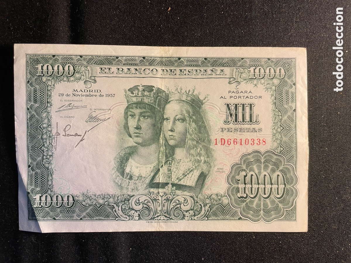 Billetes espa&ntilde;oles: Billete 1.000 pesetas 1957 Serie: 1D6610338