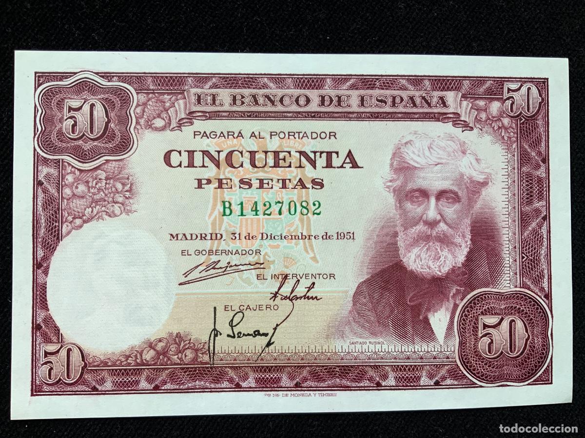 Billetes espa&ntilde;oles: Billete de 50 pesetas 1951, sc. Serie b.