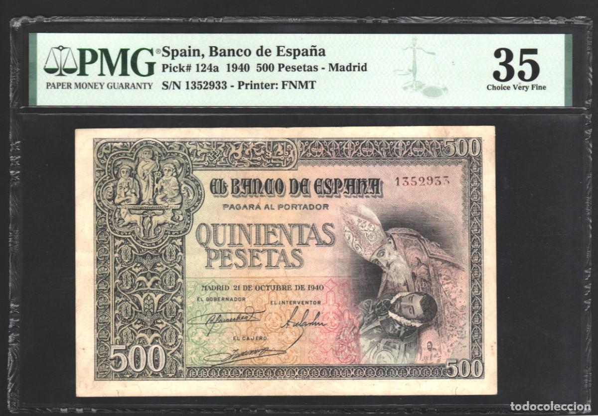 Billetes espa&ntilde;oles: ESTADO ESPA&Ntilde;OL PRECIOSO EJEMPLAR PMG | SOLO ACEPTO PAYPAL| BILLETE 500 PESETAS 1940 LEER DESCRIPCION