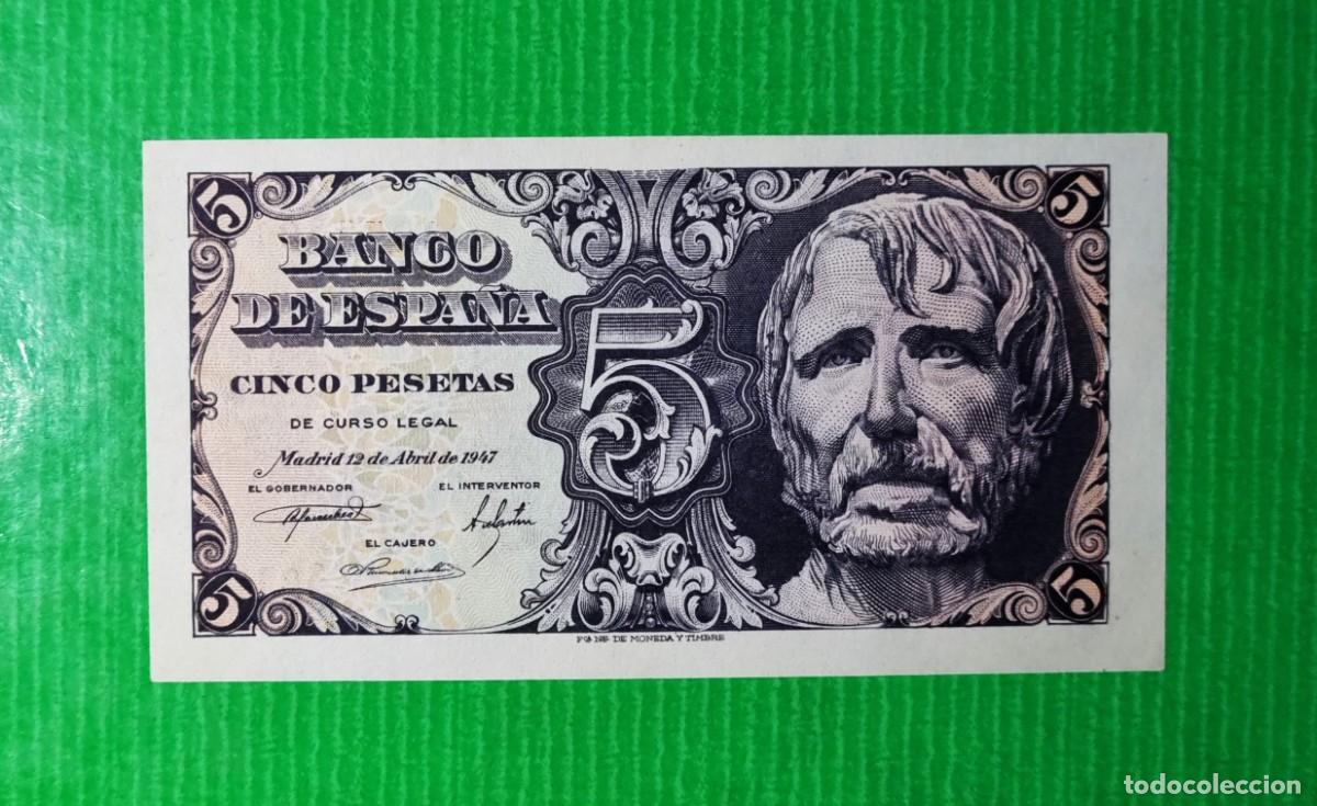 Billetes espa&ntilde;oles: SIN SERIE SENECA SIN CIRCULAR SC | SOLO ACEPTO PAYPAL| BILLETE 5 PESETAS 1947 LEER DESCRIPCION