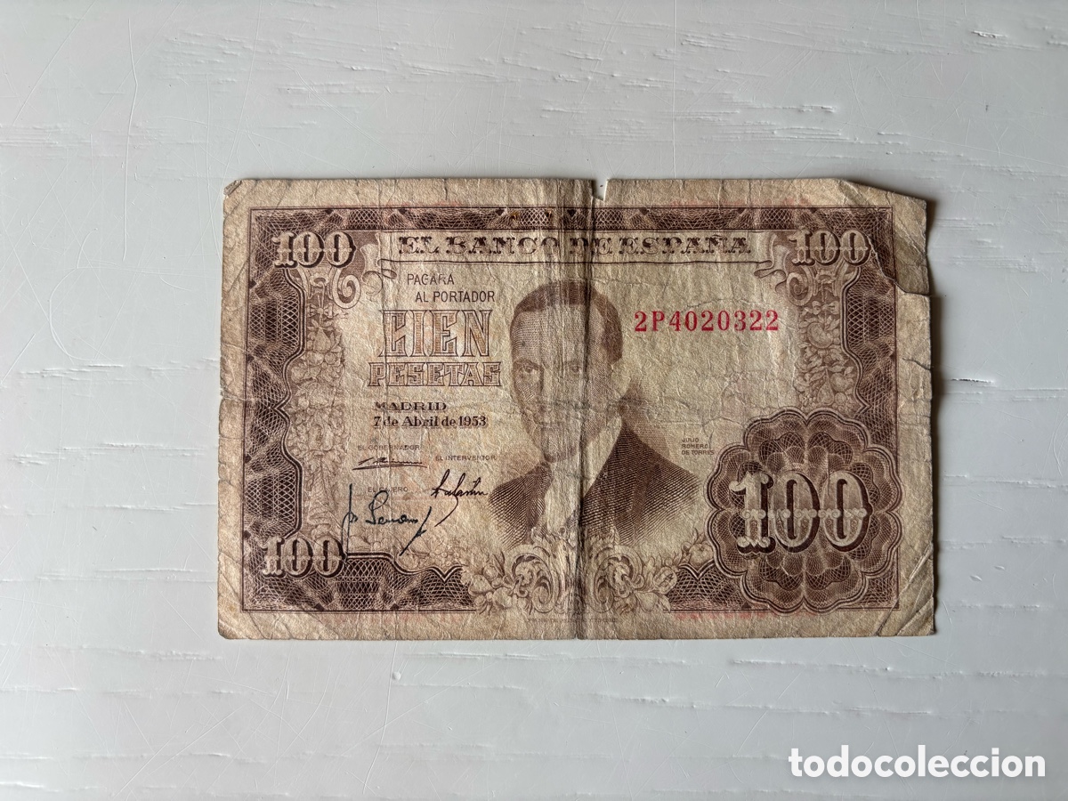 Billetes espa&ntilde;oles: Billete 100 pesetas 1953 Julio Romero