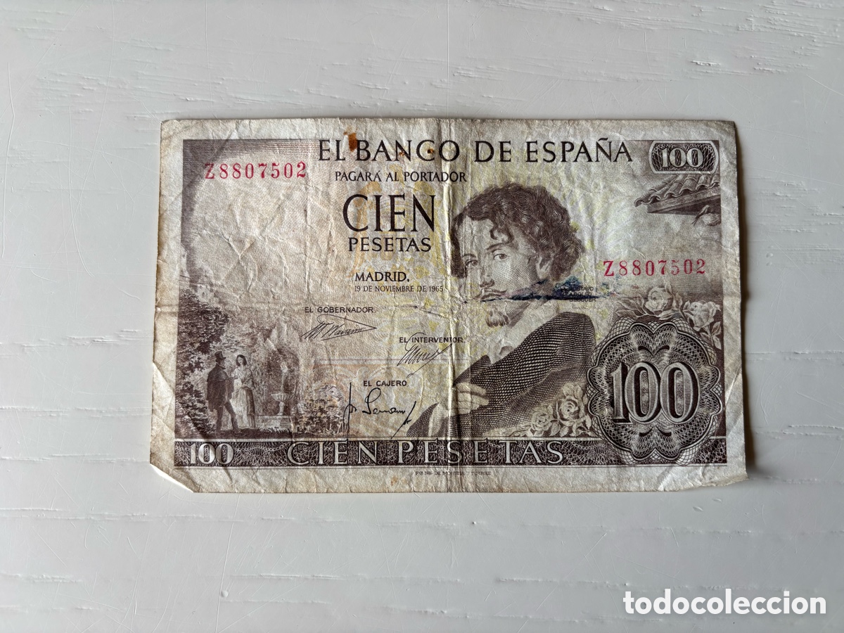 Billetes espa&ntilde;oles: Billete 100 pesetas 1965 Gustavo Adolfo B&eacute;cquer