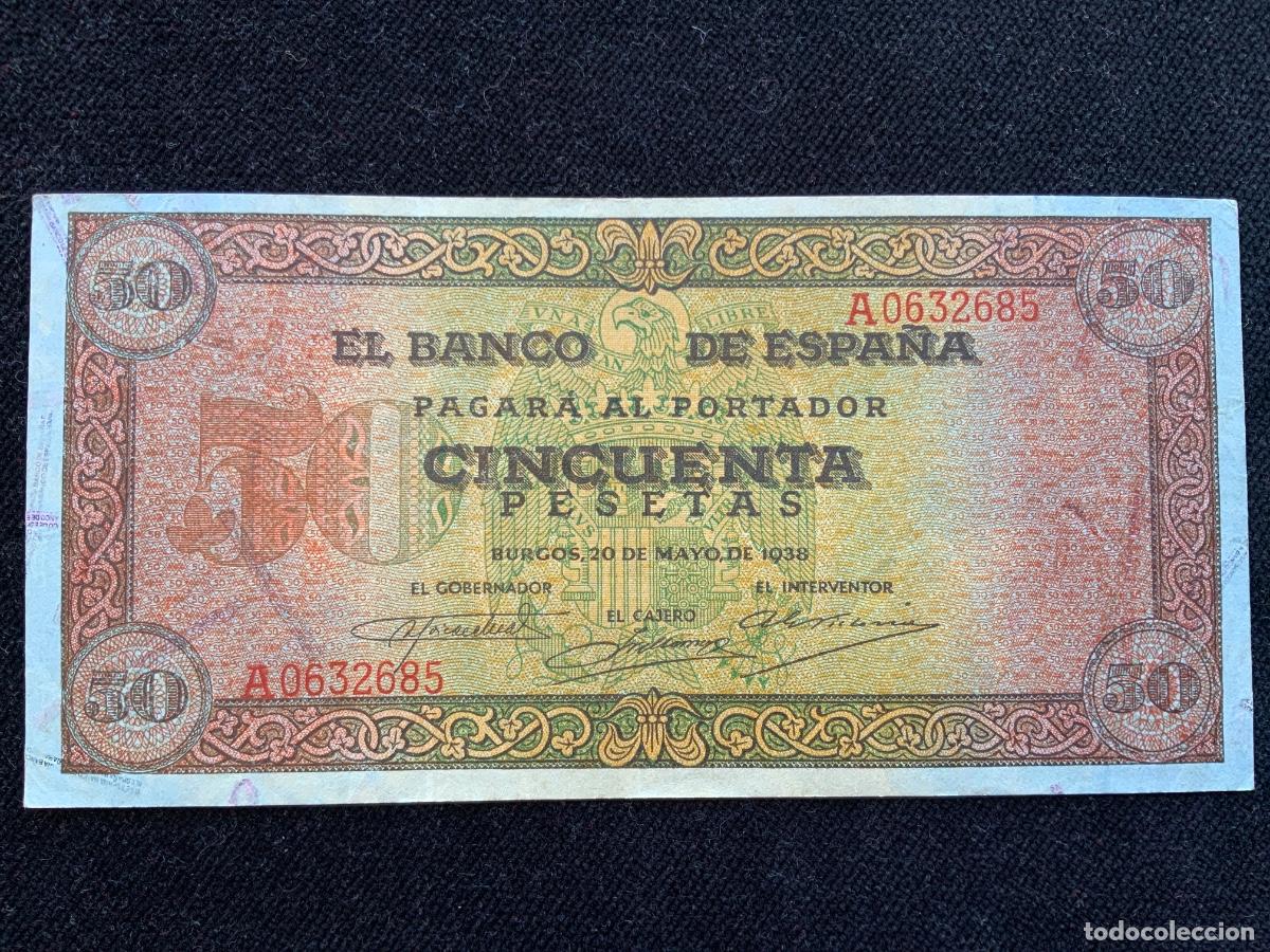 Billetes espa&ntilde;oles: Billete de 50 pesetas 1938, sc-, serie A.