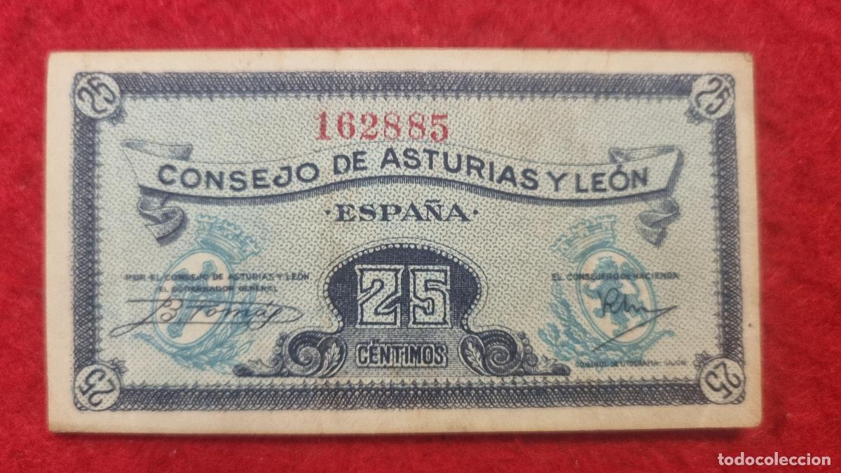 Billetes espa&ntilde;oles: BILLETE 25 CENTIMOS CONSEJO DE ASTURIAS Y LEON MBC ORIGINAL T885