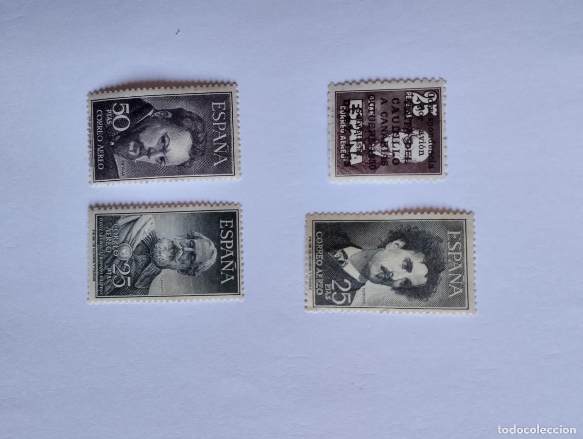 Billetes espa&ntilde;oles: Sellos Manuel de Falla de 25 pesetas visita de Franco a Canarias y Sorolla y Legazpi