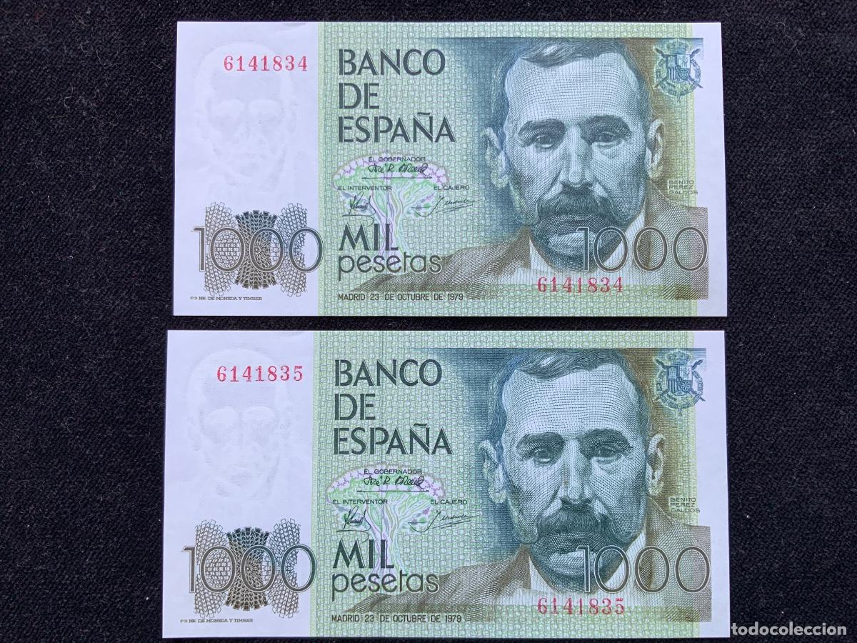 Billetes espa&ntilde;oles: Billete de 1000 pesetas 1979, sc , sin letra de serie, pareja correlativa.