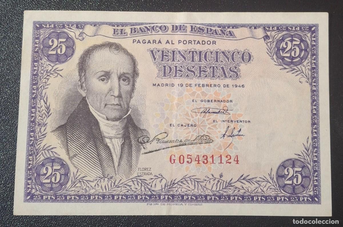 Billetes espa&ntilde;oles: ESPA&Ntilde;A 25 Pesetas 1946 P.130a (MBC+)