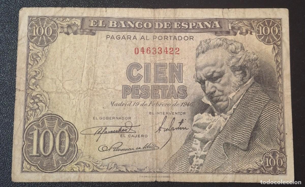 Billetes espa&ntilde;oles: ESPA&Ntilde;A 100 Pesetas 1946 P.131a (MBC)