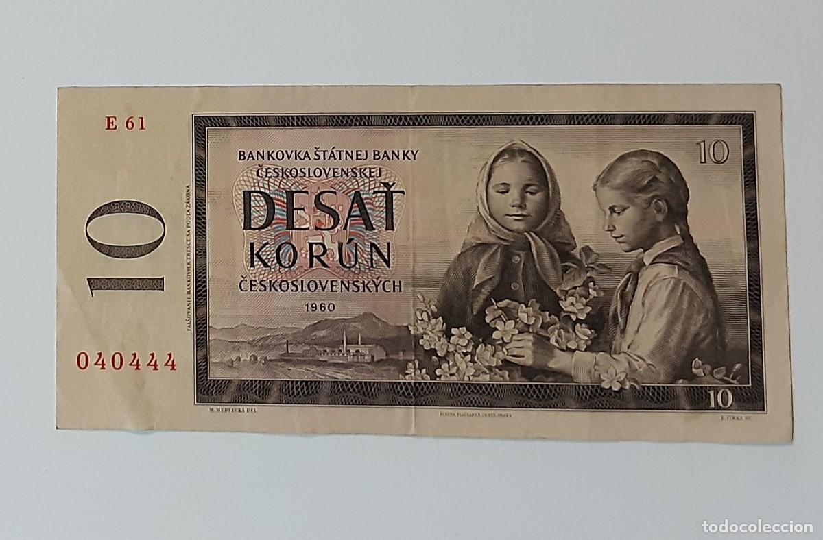 Billetes espa&ntilde;oles: Billete 10 desat korun 10 coronas 1960