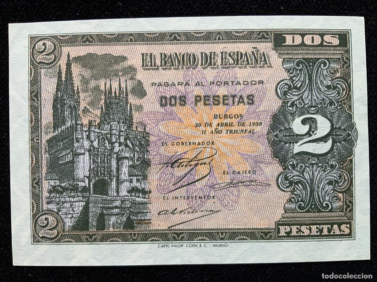 Billetes espa&ntilde;oles: Billete de 2 pesetas de 1938, sc, 30 de abril.