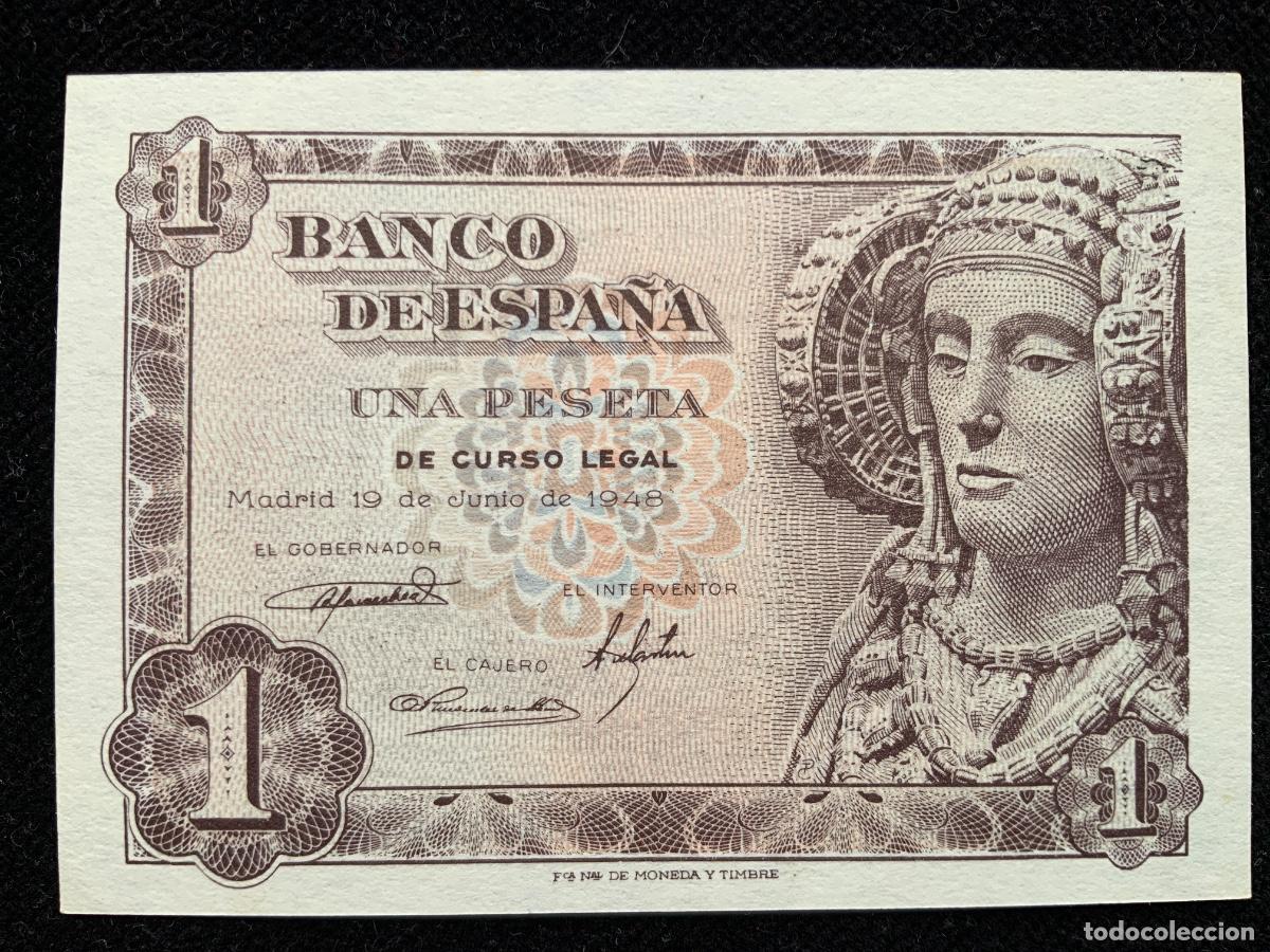 Billetes espa&ntilde;oles: Billete de 1 peseta de 1948, sc, dama de Elche.