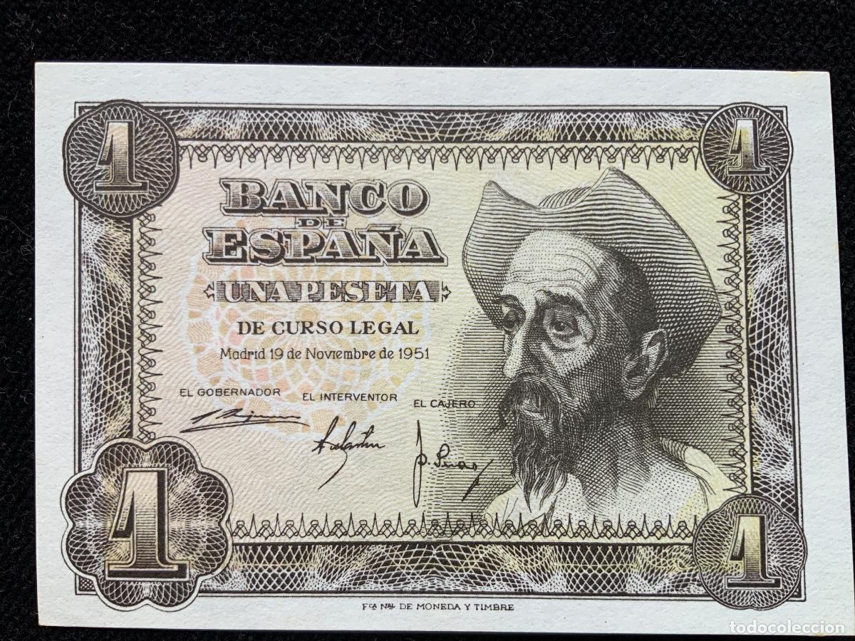 Billetes espa&ntilde;oles: Billete de 1 peseta 1951, sc, quijote.