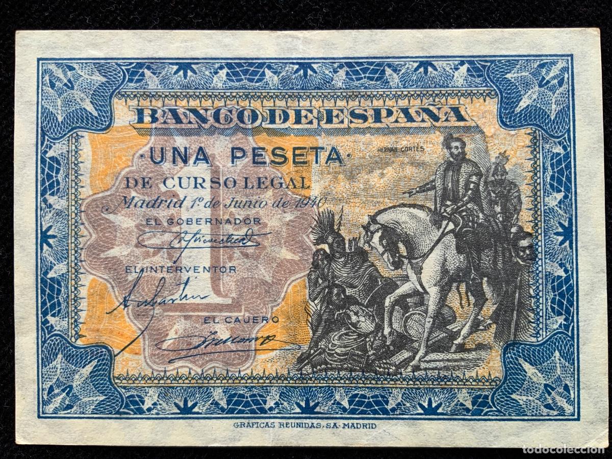 Billetes espa&ntilde;oles: Billete de 1 peseta junio 1940, ebc+, serie b.