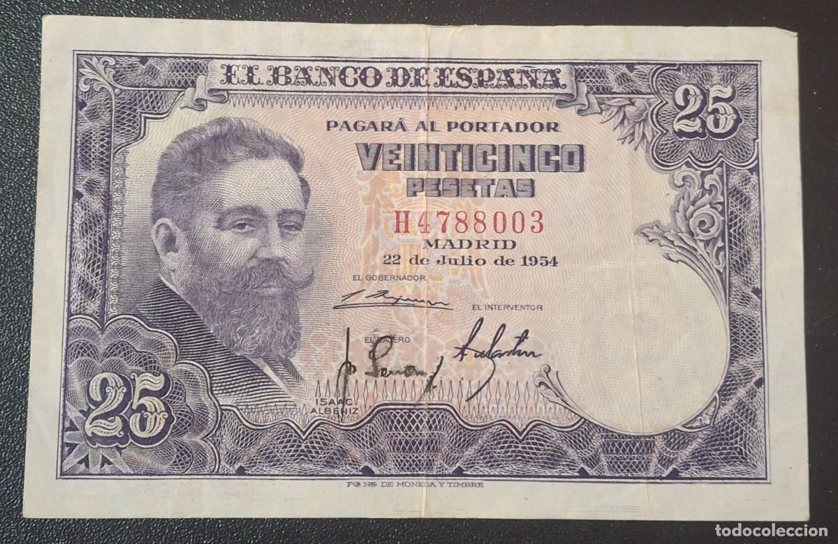 Billetes espa&ntilde;oles: ESPA&Ntilde;A 25 Pesetas 1954 P.147a (MBC+)