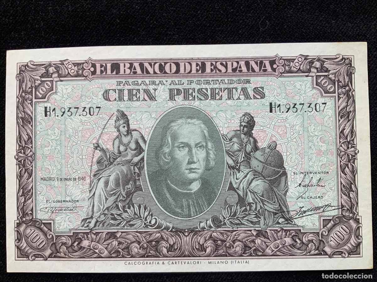 Billetes espa&ntilde;oles: Billete de 100 pesetas 1940, sc- , Cristobal Colon, serie H.