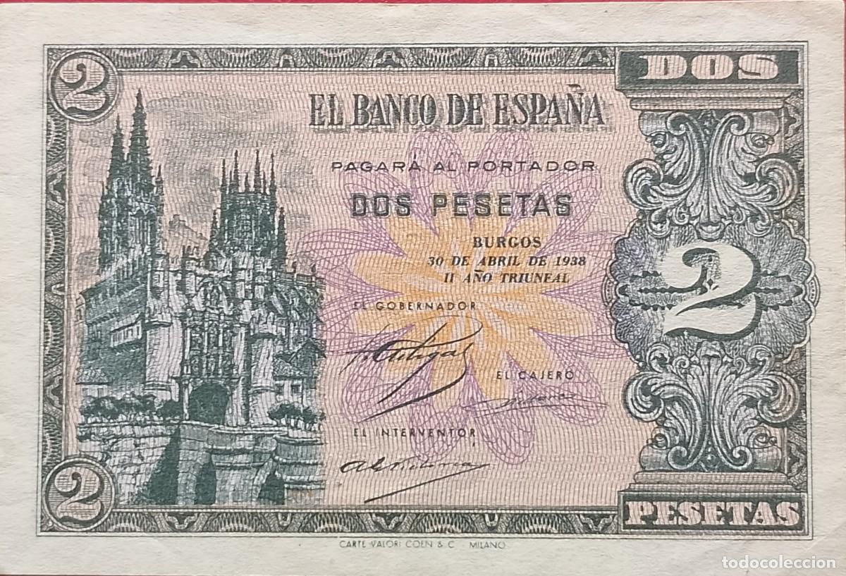 Billetes espa&ntilde;oles: BILLETE DE 2 PESETAS 1938 BURGOS SERIE ESPECIAL A EBC