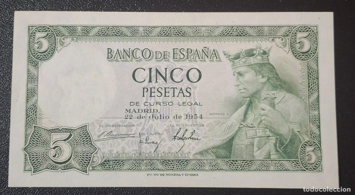 Billetes espa&ntilde;oles: ESPA&Ntilde;A 5 Pesetas 1954 P.146a (SC)