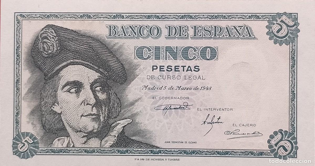 Billetes espa&ntilde;oles: BILLETE DE 5 PESETA1 1948 ELCANO S/C