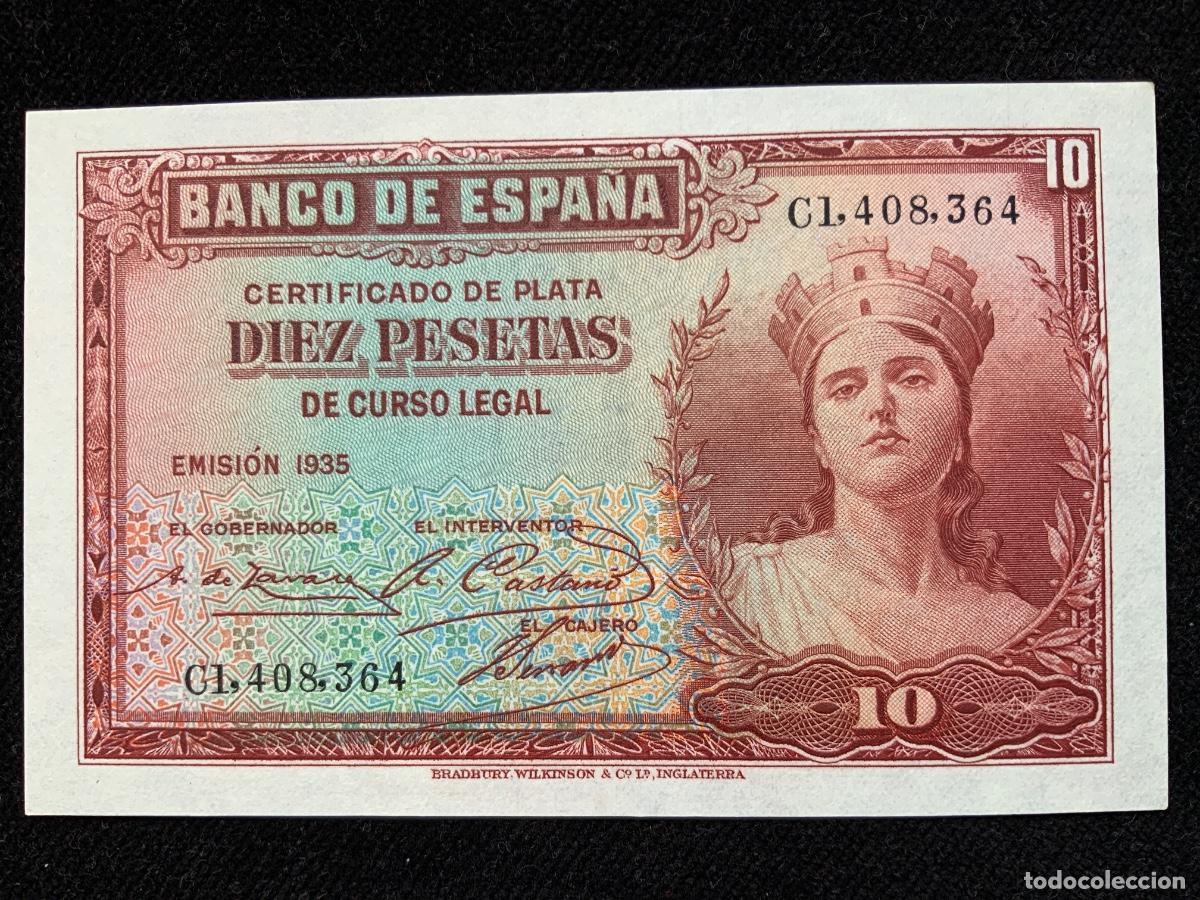 Billetes espa&ntilde;oles: Billete de 10 pesetas 1935, republica espa&ntilde;ola, sc,