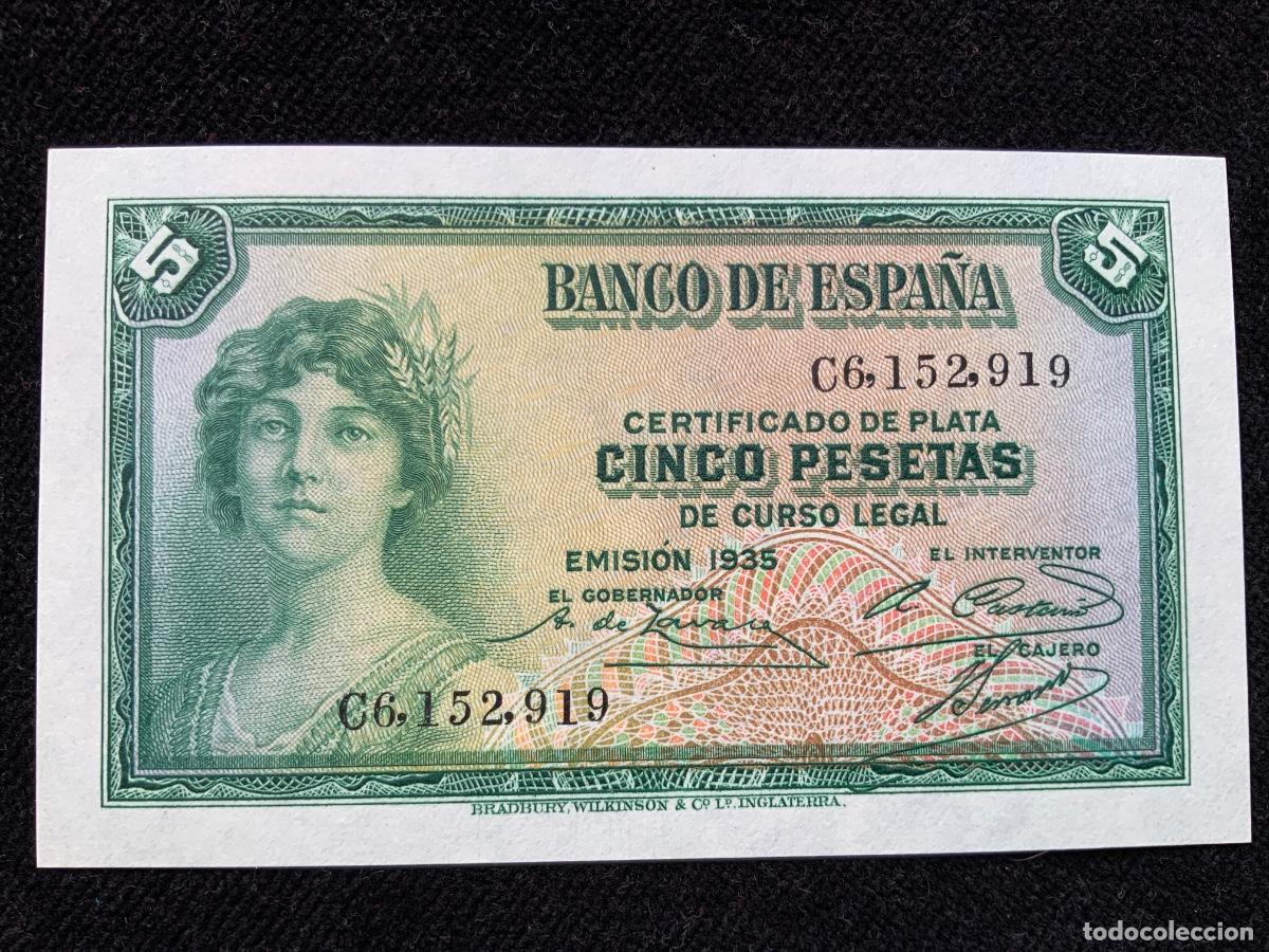 Billetes espa&ntilde;oles: Billete de 5 pesetas 1935, sc.
