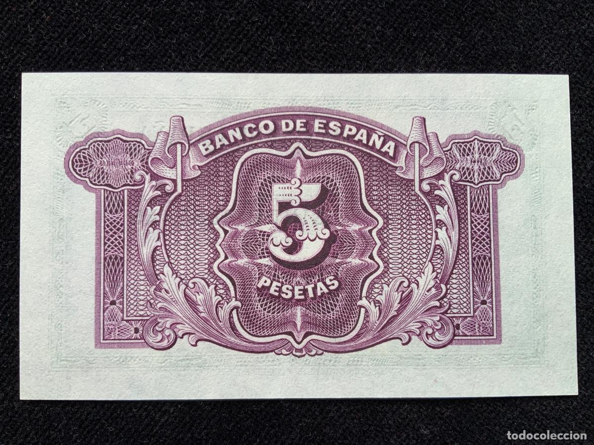 Billetes espa&ntilde;oles: Billete de 5 pesetas 1935, ebc. - Foto 2