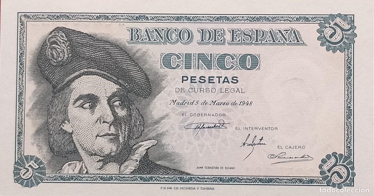 Billetes espa&ntilde;oles: BILLETE DE 5 PESETAS 1948 ELCANO S/C