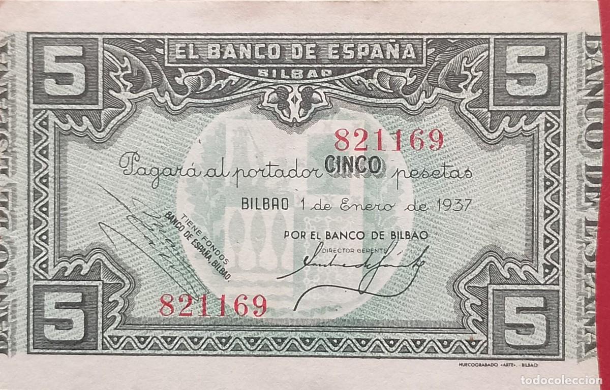 Billetes espa&ntilde;oles: BILLETES DE 5 PESETAS 1937 BILBAO S/C