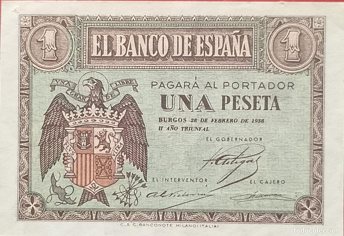 Billetes espa&ntilde;oles: BILLETES DE 1 PESETA BURGOS 1938 (FEBRERO) S/C-