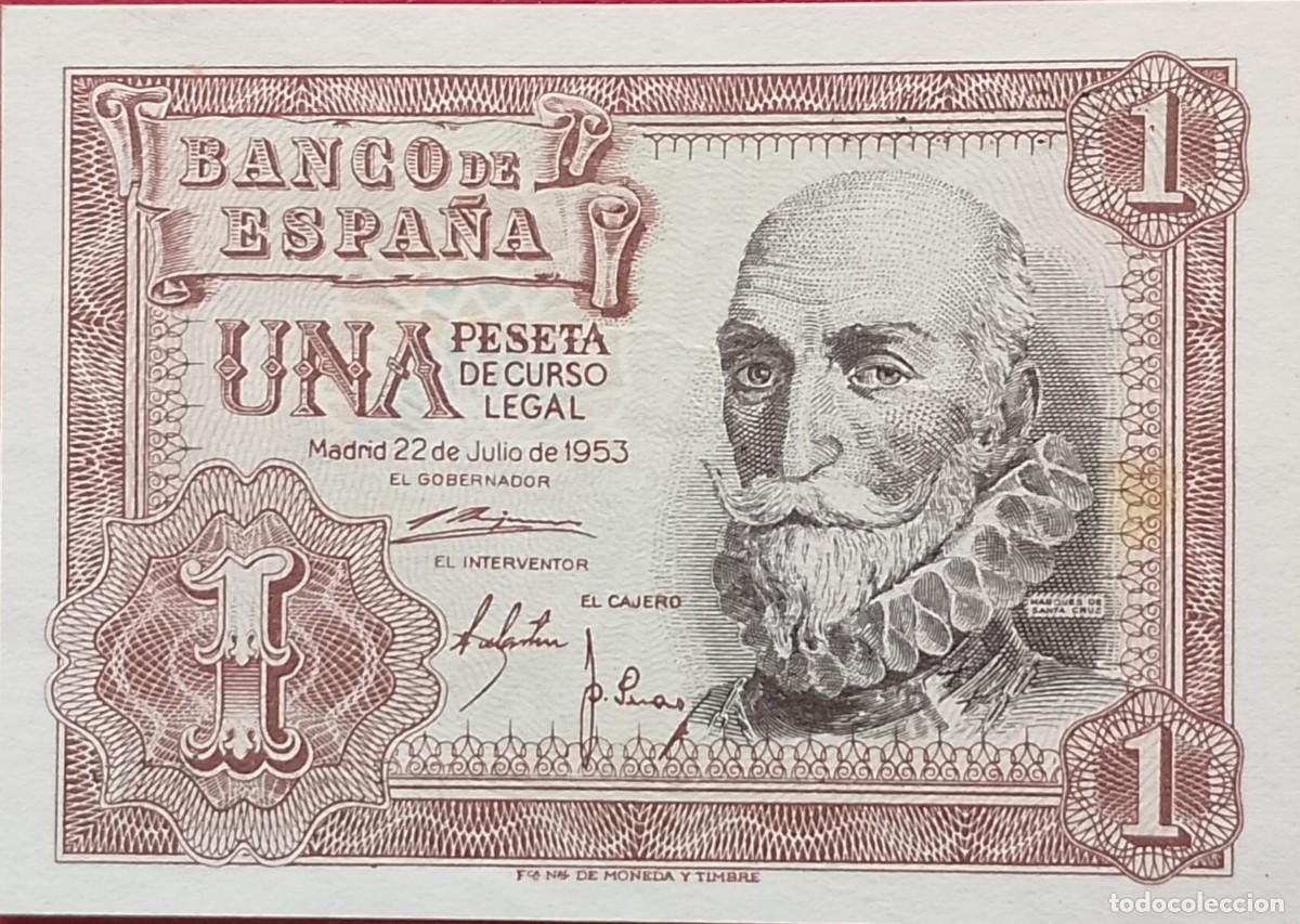 Billetes espa&ntilde;oles: BILLETE DE 1 PESETA 1953 MARQUES DE SANTA CRUZ S/C