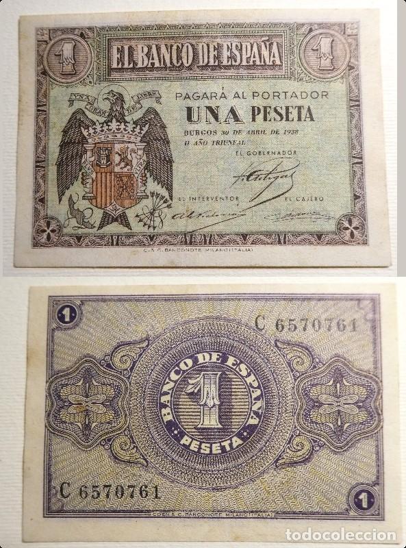 Billetes espa&ntilde;oles: BILLETE DE BURGOS 1 PESETA DEL 30 DE ABRIL DE 1938 SERIE C SIN CIRCULAR