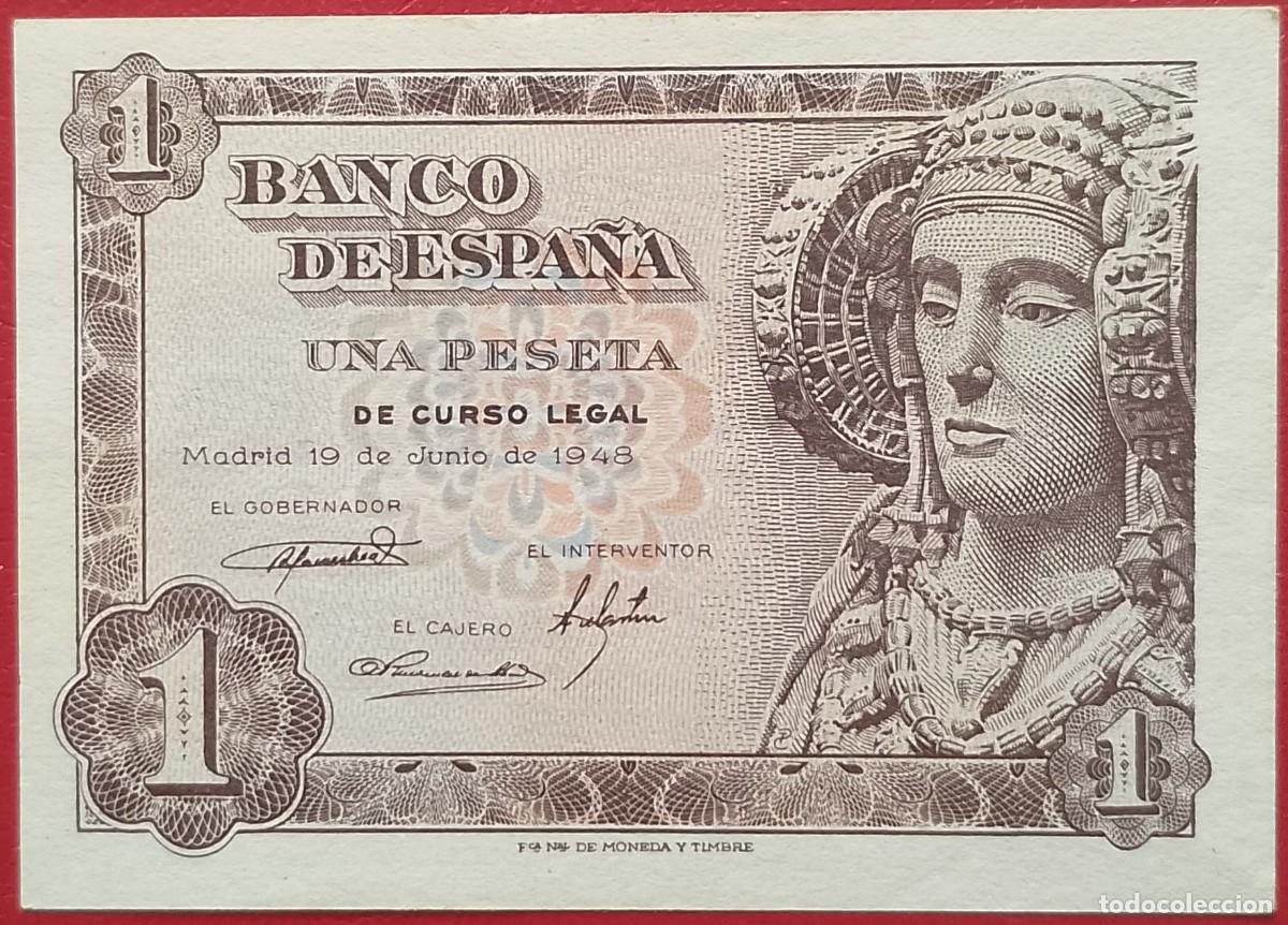 Billetes espa&ntilde;oles: BILLETE DE 1 PESETA 1948 DAMA DE ELCHE S/C