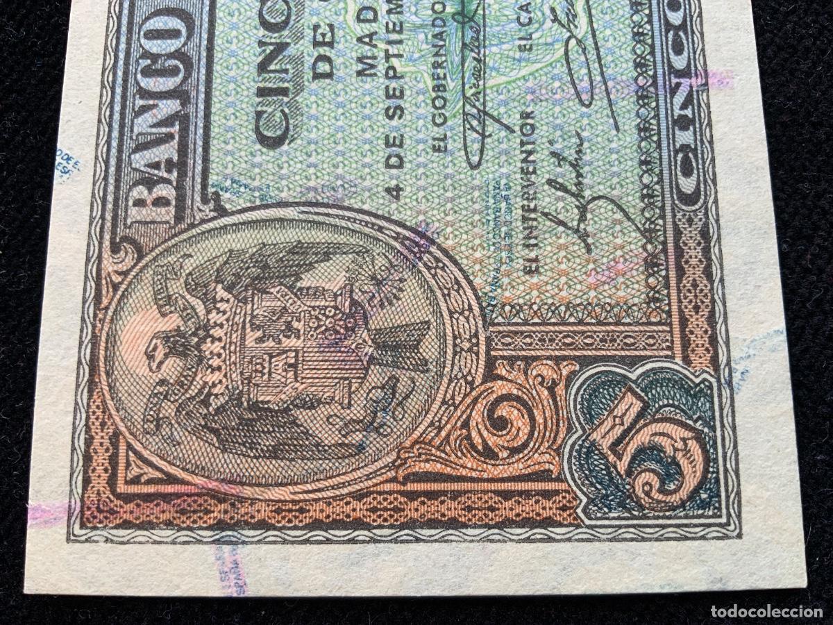 Billetes espa&ntilde;oles: Billete de 5 pesetas 1940. Ebc - Foto 2