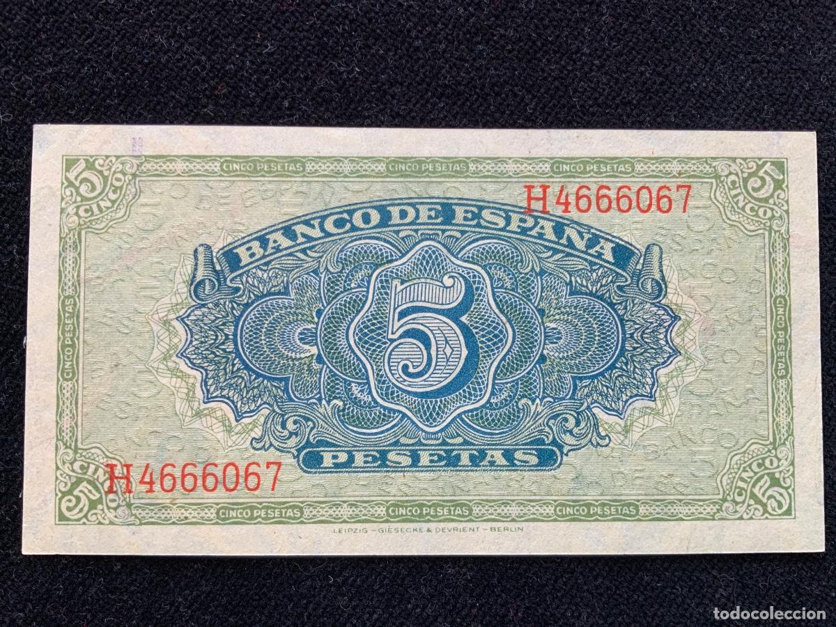 Billetes espa&ntilde;oles: Billete de 5 pesetas 1940. Ebc - Foto 5