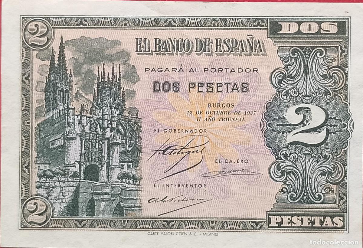 Billetes espa&ntilde;oles: BILLETE DE 2 PESETAS DE BURGOS SERIE B OCTUBRE DE 1937 EBC+