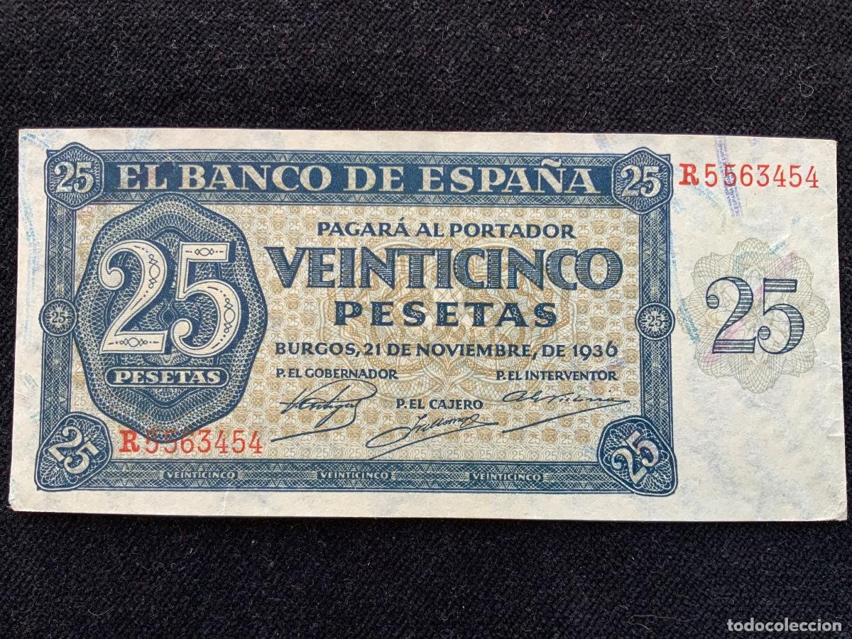 Billetes espa&ntilde;oles: Billete de 25 pesetas 1936, ebc, serie R.
