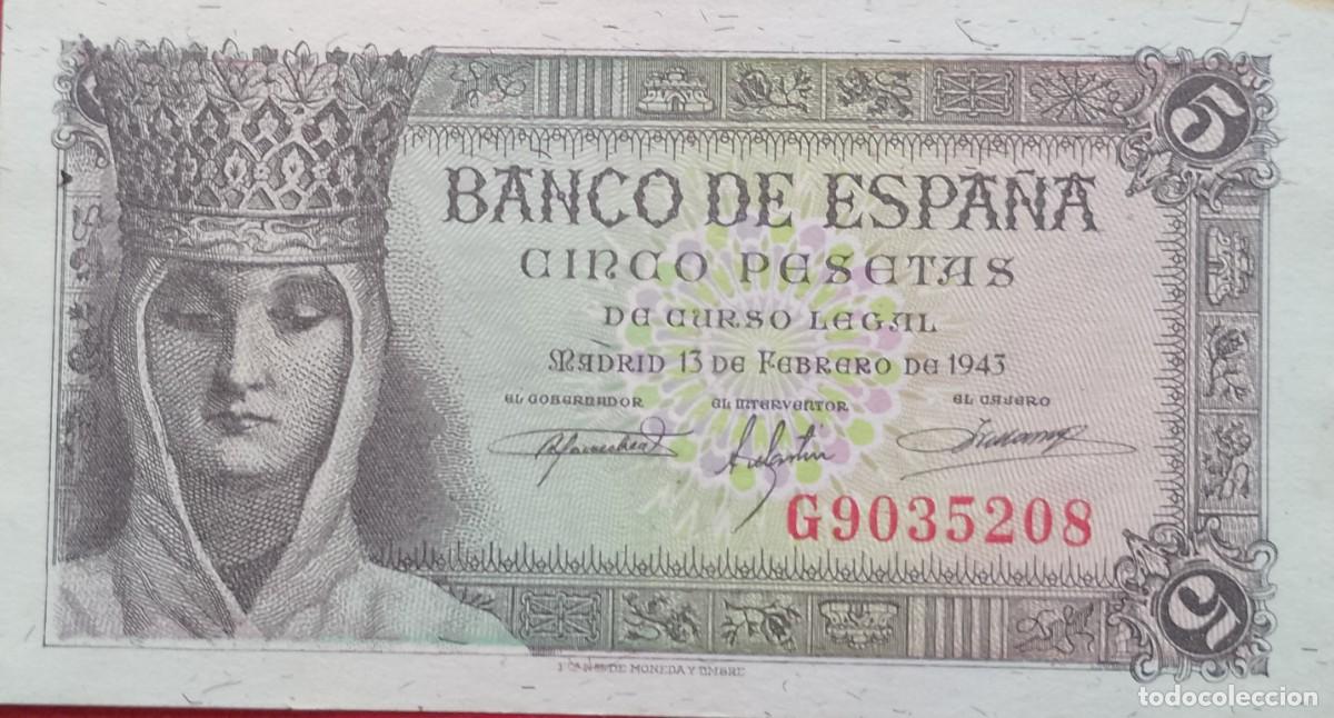 Billetes espa&ntilde;oles: BILLETE DE 5 PESETAS 1953 ISABEL LA CATOLICA S/C-